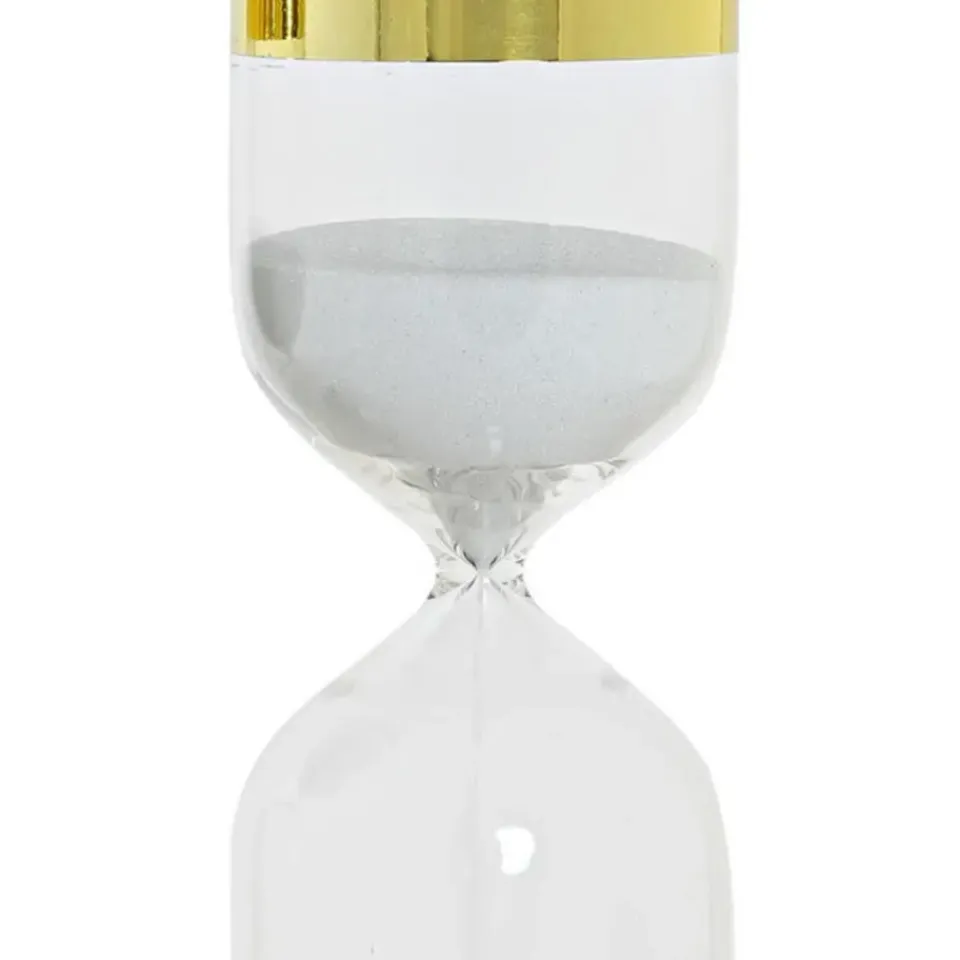 Merkloos Zandloper cilinder - decoratie of tijdsmeting - 15 minuten - wit New