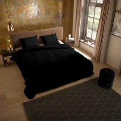 Zavelo Basic Uni Dekbedovertrek Zwart-1-persoons (140 x 200/220 cm)