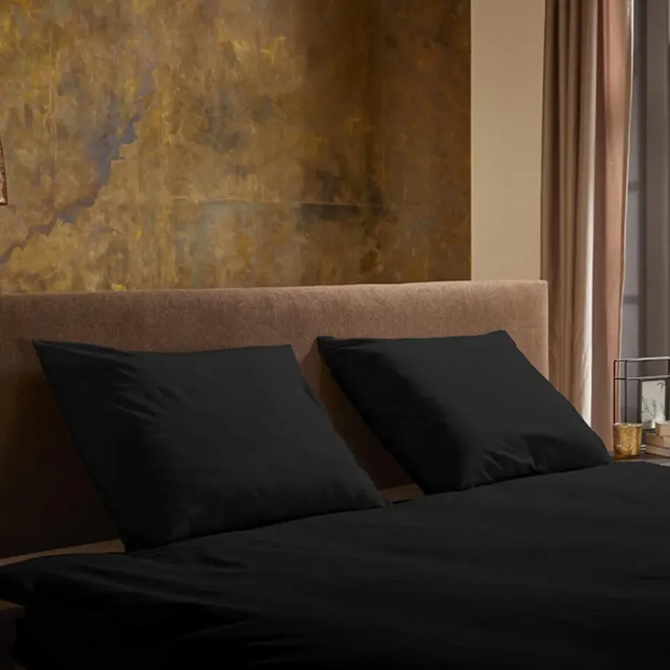 Zavelo Basic Uni Dekbedovertrek Zwart-2-persoons (200 x 200/220 cm) Best