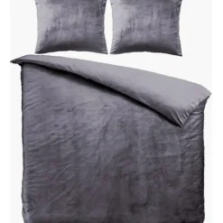 Zavelo Dekbedovertrek Velvet Comfort Antraciet-Lits-jumeaux (240 x 200/220 cm) Clearance