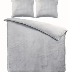 Zavelo Dekbedovertrek Velvet Comfort Zilver-Lits-jumeaux (240 x 200/220 cm) Discount