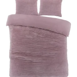 Zavelo Dorien Rib Teddy Dekbedovertrek Roze-Lits-jumeaux (240 x 200/220 cm) New