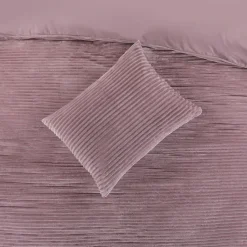 Zavelo Dorien Rib Teddy Dekbedovertrek Roze-Lits-jumeaux (240 x 200/220 cm) New