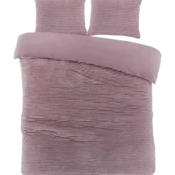 Zavelo Dorien Rib Teddy Dekbedovertrek Roze-2-persoons (200 x 200/220 cm) Clearance