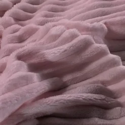 Zavelo Dorien Rib Teddy Dekbedovertrek Roze-2-persoons (200 x 200/220 cm) Clearance