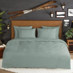 Zavelo Flanellette Effen Dekbedovertrek Groen-Lits-jumeaux (240 x 200/220 cm) Online