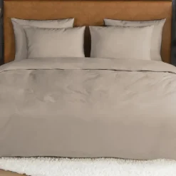 Zavelo Flanellette Effen Dekbedovertrek Zand-2-persoons (200 x 200/220 cm) Outlet