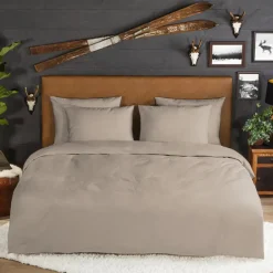 Zavelo Flanellette Effen Dekbedovertrek Zand-2-persoons (200 x 200/220 cm) Outlet