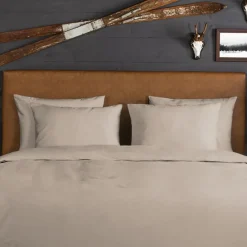 Zavelo Flanellette Effen Dekbedovertrek Zand-2-persoons (200 x 200/220 cm) Outlet