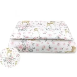 Zavelo Ledikant Dekbedovertrek Hertje Roze 100 x 135 cm Outlet