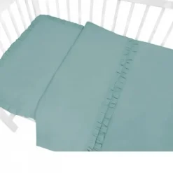 Zavelo Peuter Dekbedovertrek Royal Ruches Groen 120 x 150 cm New