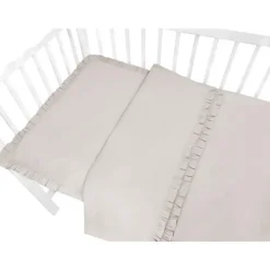 Zavelo Peuter Dekbedovertrek Royal Ruches Beige 120 x 150 cm Hot