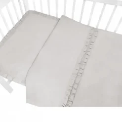Zavelo Peuter Dekbedovertrek Royal Ruches Grijs 120 x 150 cm New