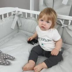 Zavelo Peuter Dekbedovertrek Royal Ruches Grijs 120 x 150 cm New