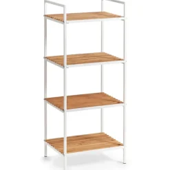 Zeller Badkamerkastje - 4 planken - wit - hout - 39 x 95 cm Online