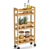 Zeller Keuken Trolley - met 3 niveaus - bruin - bamboe hout Sale