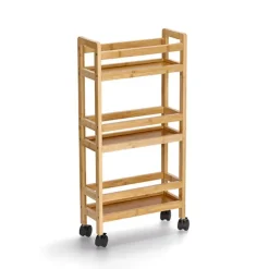 Zeller Keuken Trolley - met 3 niveaus - bruin - bamboe hout Sale