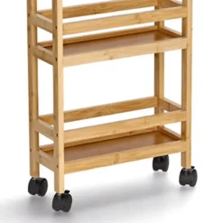 Zeller Keuken Trolley - met 3 niveaus - bruin - bamboe hout Sale