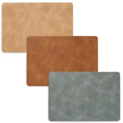 Zeller placemats lederlook - lichtbruin - 45 x 30 cm Hot