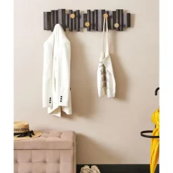 Leen Bakker ZILLAH - Wandgemonteerde kapstok - Zwart - Dennenhout Best