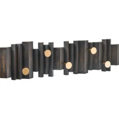 Leen Bakker ZILLAH - Wandgemonteerde kapstok - Zwart - Dennenhout Best