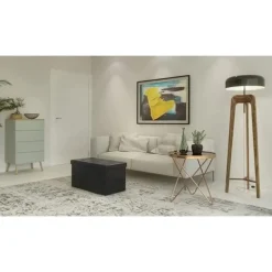 Parya Home Zitpoef, zitbank met opbergruimte, opvouwbaar, zwart Discount