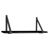 House Nordic Zwarte wandplank met leren riemen - 120x20 cm Sale