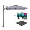 Garden Impressions Zweefparasol Hawaii S - met voet en hoes - Lichtgrijs - 250 x 250 cm Sale