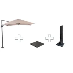 Garden Impressions Zweefparasol Hawaii S - met voet en hoes - Ecru - 250 x 250 cm Hot