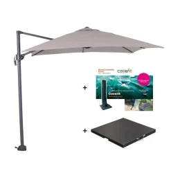 Garden Impressions Zweefparasol Hawaii S - met voet en hoes - Zand - 250 x 250 cm Discount